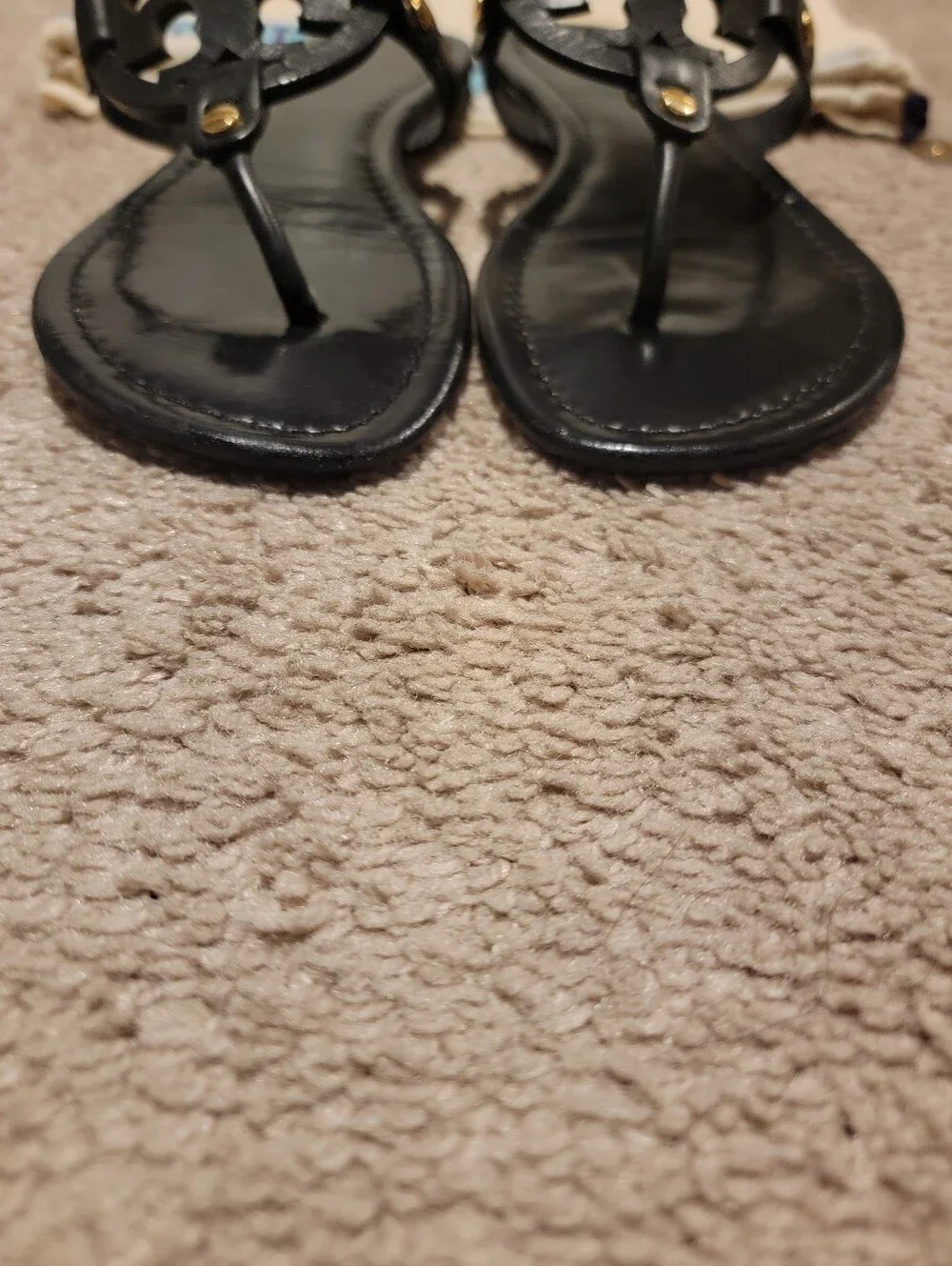 Tory Burch Miller Black Leather Sandals Size 9